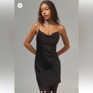 UO Mallory Satin Chain-Strap Slip Dress